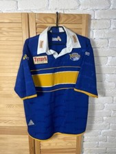 LEEDS RHINOS VINTAGE JERSEY RUGBY UNION SHIRT BLUE ASICS MEN sz L