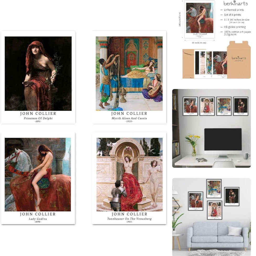 Aesthetic Women Art Prints Set of 4 11x14 inch Indoor Decoration