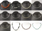 Freshwater Pearl Dyed Multi-color Shell Hematite Vintage Statement Necklace