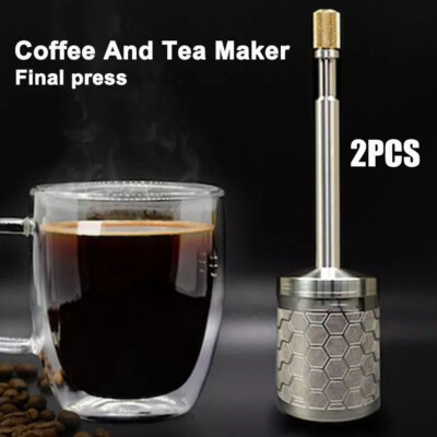 2*Portable French Coffee Tea Non-automatic Maker Coffee Reusable Full Bodied