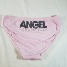 Victoria's Secret Picot Band Bikini Large Pink Angel Sparkle Cotton Blend