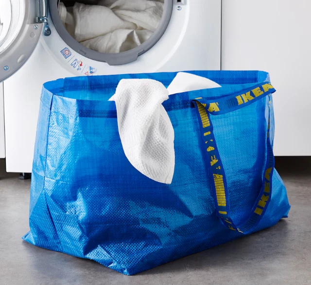 3x IKEA Large Blue Shopping Laundry Move Bag Fold Durable 71L Woven Ma25kg BULK - image 3 of 4