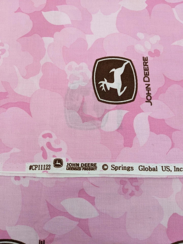 Pink John Deere Fabric - Image 2 of 3