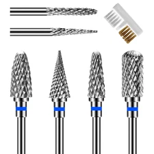 6 Pack Nail Drill Bits for Acrylic Nails, 3/32" Shank Drill Bits for Nails Pr...