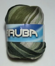 Lot of 5 balls Euro ARUBA Ribbon Tape Acrylic Yarn #5 EVERGREENS