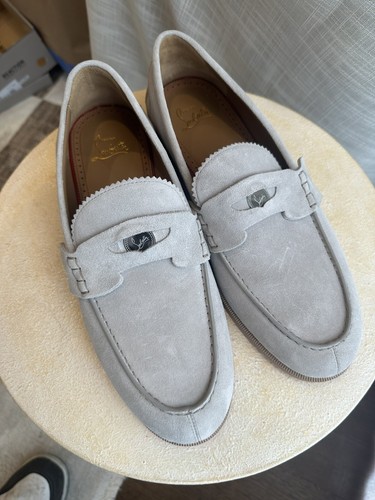 Christian Louboutin Beige Penny Flat Crosta Leather Loafers,Slip On, sz43 - Picture 4 of 8