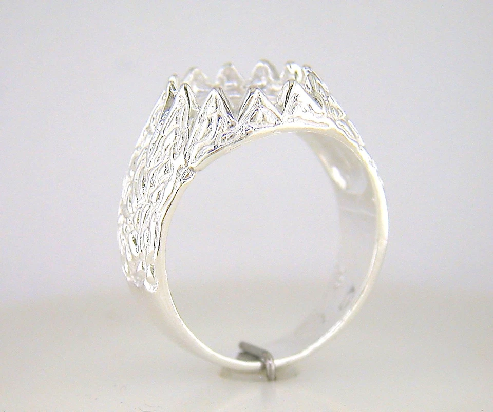 Mens Oval Cabochon Donello Ring Setting Sterling Silver - Image 3 of 3