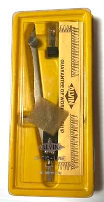 Alvin Basic Line 504 Drafting Compass tool Vintage W. Germany Excellent in Case