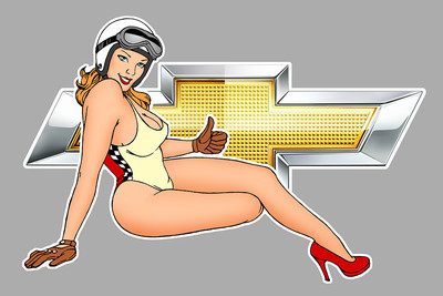 Chevrolet right pin up right sticker vinyl laminated