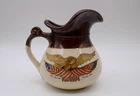 Vintage McCoy Pitcher Spirit of 76 Carved Wooden Eagle USA - 7.25" Tall