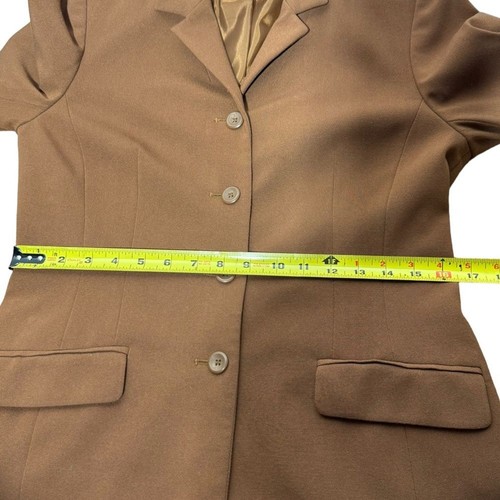 Apostrophe Blazer Womens 4 Brown Button Casual Classic Old Money Equestrian - Picture 9 of 10