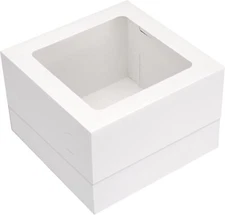 10 Pack White Cake Boxes 12X12x8 With Clear Window For Large Cakes And Pastries