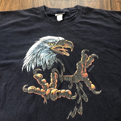 Vintage Bald Eagle Talons T Shirt Men s 2XL Blue 2001 Global Impressions