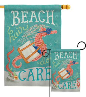 Seahorse Beach Hair Garden Flag Coastal Decorative Small Gift Yard House Banner