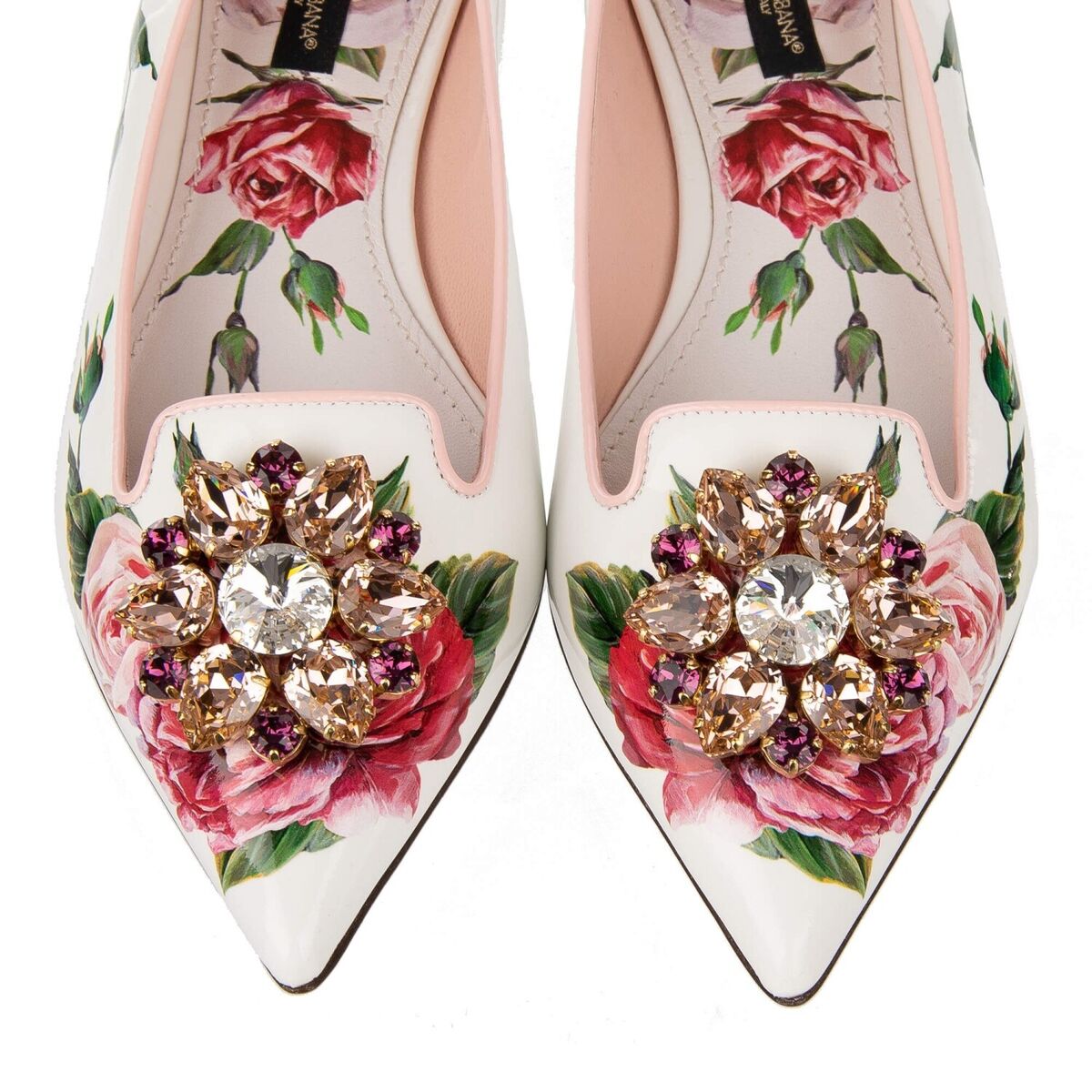 DOLCE & GABBANA Rose Crystal Brooch Ballet Flats BELLUCCI DOLCE & GABBANA Rose Crystal Brooch Ballet Flats BELLUCCI