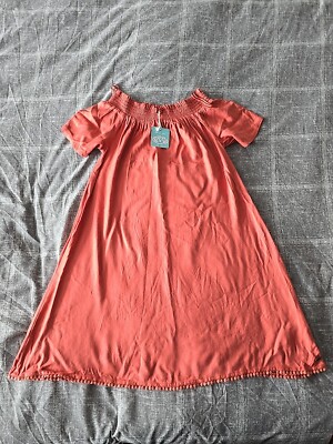 Animal Off Shoulder Dress UK 10 Coral Colour BNWT 100% Viscose