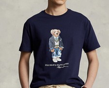 Ralph Lauren Men's Polo Bear Graphic Polo Bear Jersey T-Shirt XL TG navy color