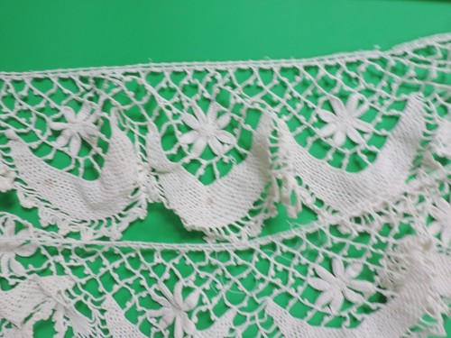 1910s Hand Crochet Edwardian Large Skirt Edge/Trim/Lace White 5 1/2" x 3 Y - Picture 3 of 5