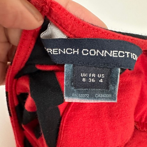 French Connection Women’s Dress 4 Red Blue Striped Preppy cotton blend - Picture 10 of 11