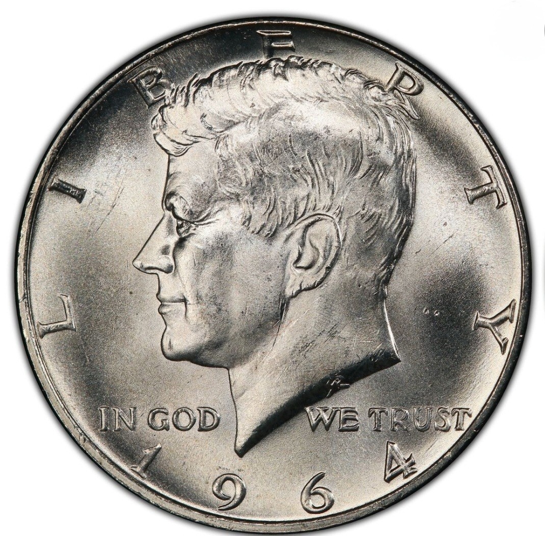 Kennedy Half Dollar 1964 MS63 PCGS Graded 90% Silver Uncirculated
