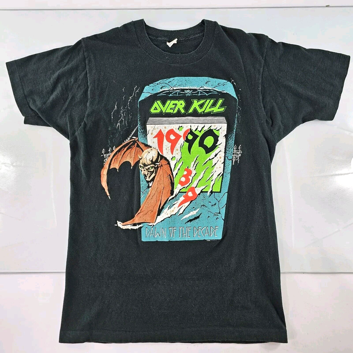 Vintage OVERKILL Shirt Mens L Dawn Of The Decade 1990 North