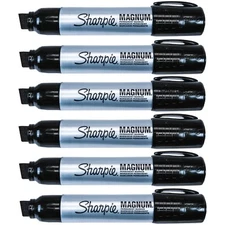 Sharpie Magnum 44 Jumbo Permanent Black Markers, 44001, Pack of 6 