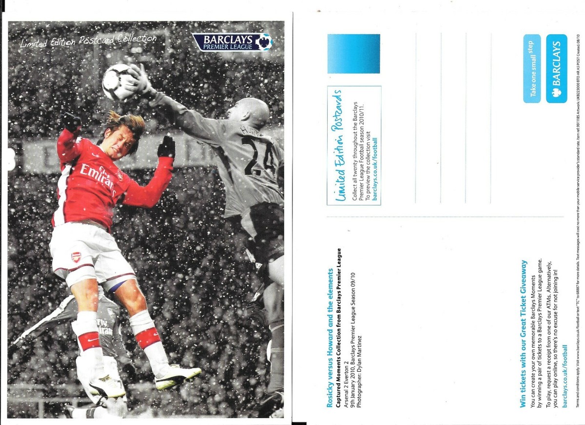 Barclays Postcard Collection 2010/11 Arsenal v Everton double