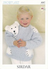 SIRDAR SnowFlake knitting pattern 4087 sweater 3-10 years
