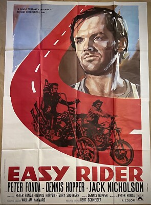 Easy Rider-Manifesto Poster Originale-Peter Fonda, Jack Nicholson-1969-