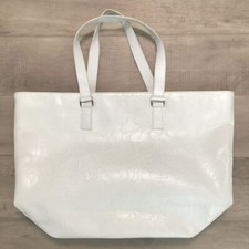 BAPE camo Embossed Leather Shoulder Tote Bag White A Bathing Ape