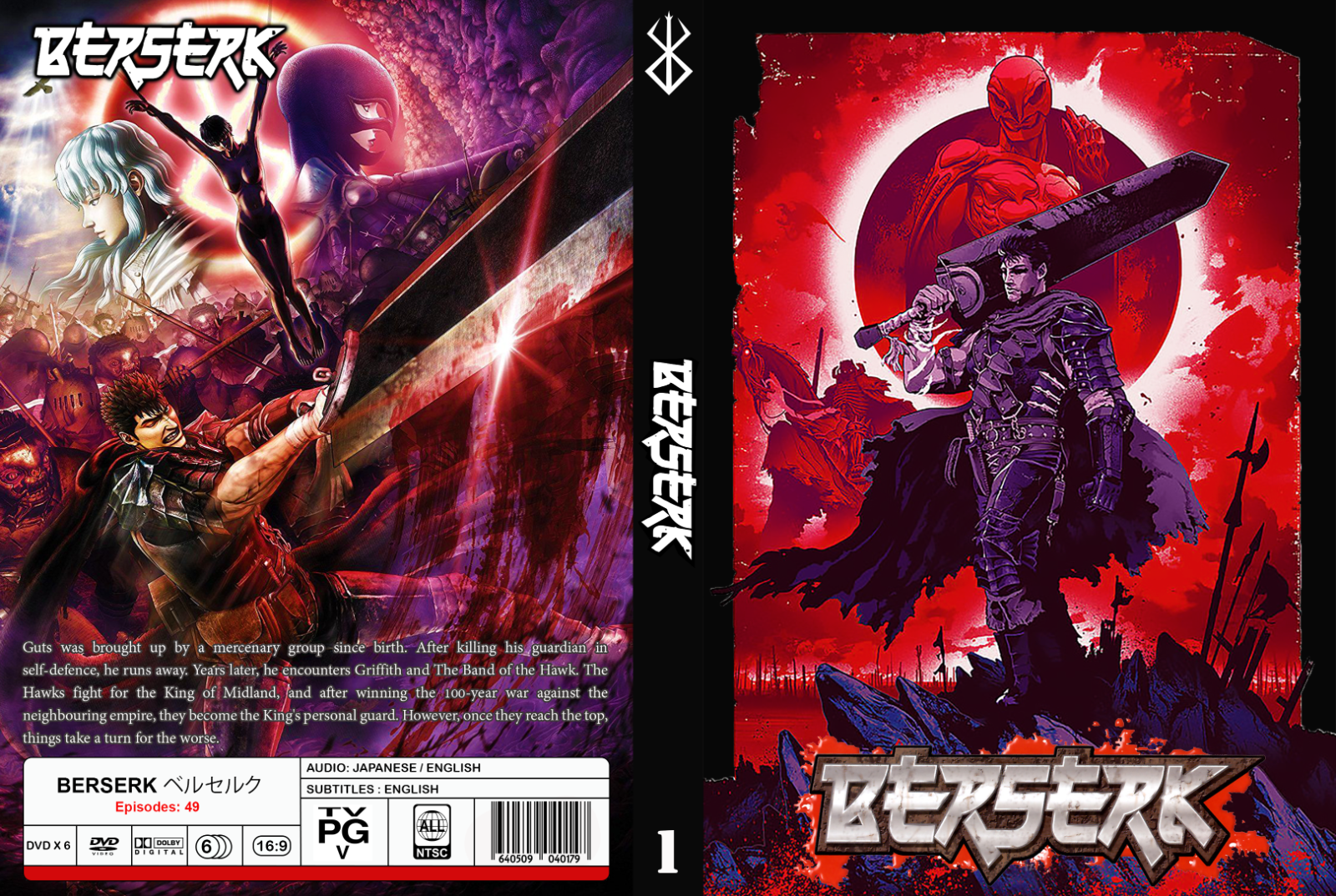 Berserk Anime Series 1997 & 2016 Seasons Episodes 49+3 Movies Dual Audio