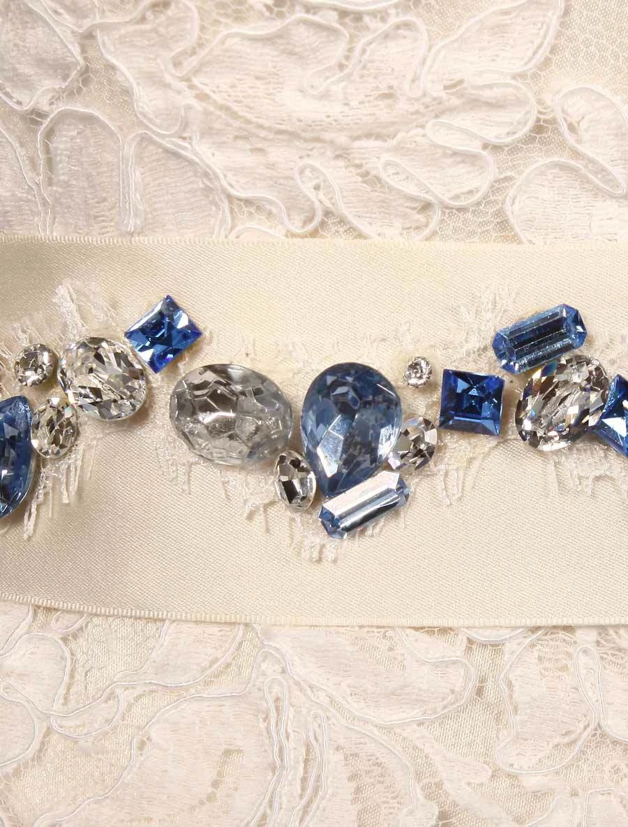 Blue bridal cheap sash