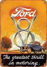 METAL SIGN - 1932 Ford V8 Automobiles - Vintage Look Reproduction