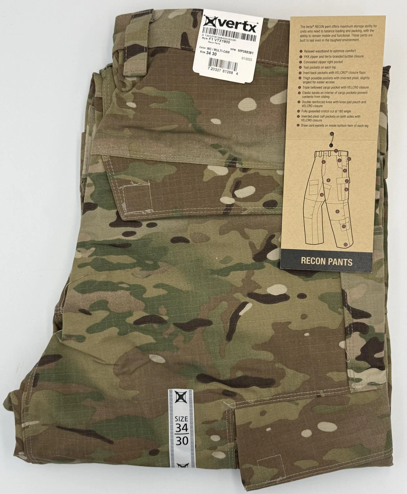 Vertx Mens Recon Combat Overt Tactical Gear Uniform Cargo Pants Multi-cam 34x30
Opens in a new windo