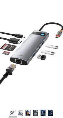 Baseus Metal Gleam Series 8-in-1 Multifunctional Type-C HUB Docking Station