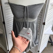 Vintage Y2K Grey Hollister strapless maxi dress