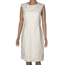Black Republic Sleeveless Sheath Dress, Cream White Midi, Women's Size 10