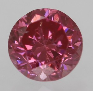 0.11 Carat Vivid Pink VS2 Round Brilliant Natural Enhanced Diamond 2.95mm VIDEO