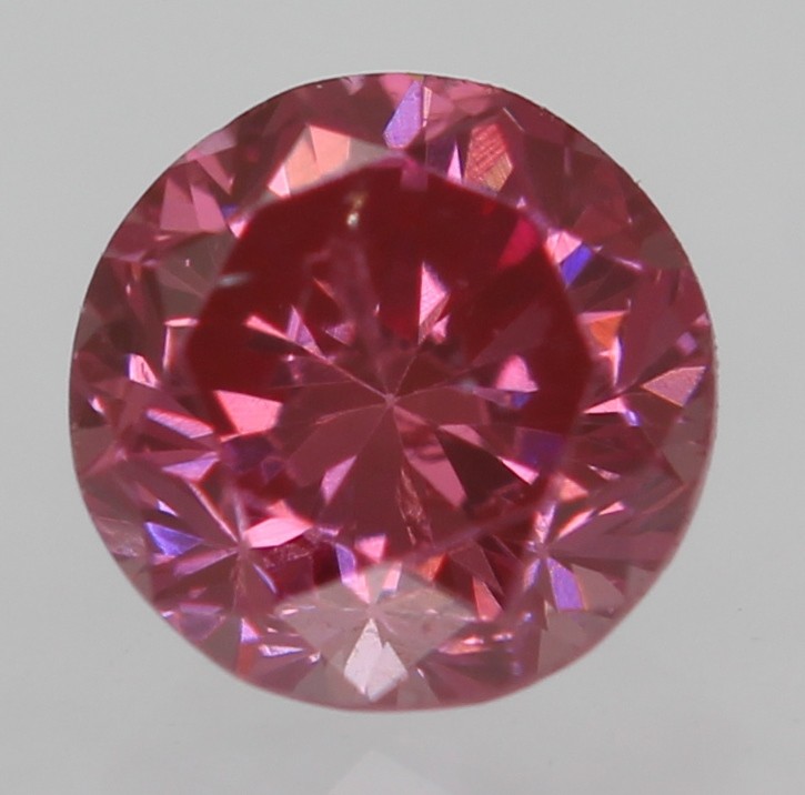 0.11 Carat Vivid Pink VS2 Round Brilliant Natural Enhanced Diamond 2.95mm VIDEO