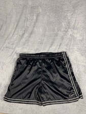 Nike Shorts 1990s Mens L Black Striped Embroidered Elastic Waist Drawstring
