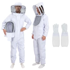 Bee Suit with 2 Veils & Gloves Sting Proof Beesuits Beekeeper Beekeeping Supply