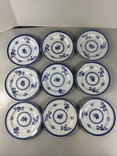 Set of 9 Spode GLOUCESTER BLUE (no trim) 6" Bread Plates (New Stone) 6”