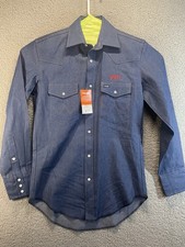Wrangler Men's Denim Long Sleeve Work Shirt - Small