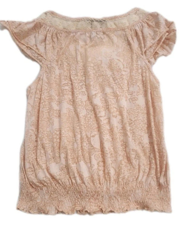 Top Campesino Boho Ribete Encaje American Rag Cie - Estampado Floral - Talla M Foto 2 de 4