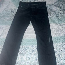 Levi's Dark Blue Straight Jeans Men Dark Wash Solid 5-Pocket Design Cotton