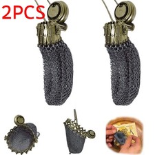 2PCS Handmade 1920'S English Coin Purse, Victorian Silver Lid Gate Mesh Purse