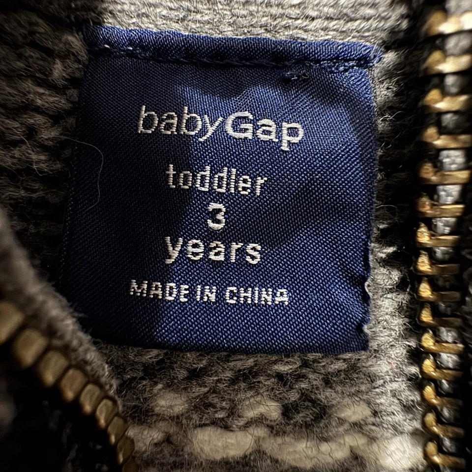 Suéter Baby Gap Cremallera Completa Mezcla Lana Estampado Azteca Talla 3T Foto 3 de 4
