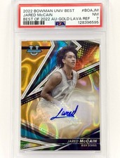 2022 BOWMAN UNIV BEST OF 2022 GOLD LAVA REF AUTO #BOAJM JARED McCAIN RC /75 SP