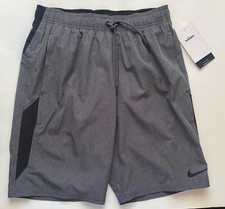 Nike Swim/Surf Trunks/Shorts Size S Gray/Black w/Logo Lined New w Tags