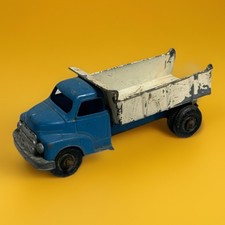 Vintage Tin Toy Dump Truck Blue and White